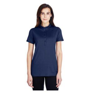 NWOT UNDER ARMOUR Performance Golf Polo Shirt Collarless SS Navy Blue Women's XL